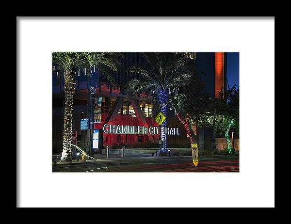 Chandler Framed Print featuring the photograph City Hall in Chandler Arizona by Dave Dilli