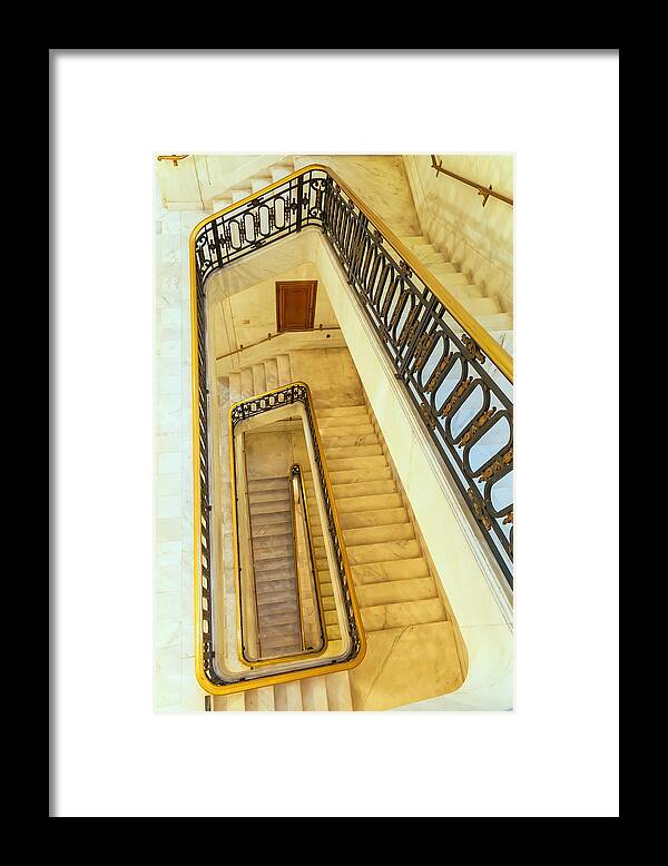 City Framed Print featuring the photograph City Hall Stairway by Jonathan Nguyen