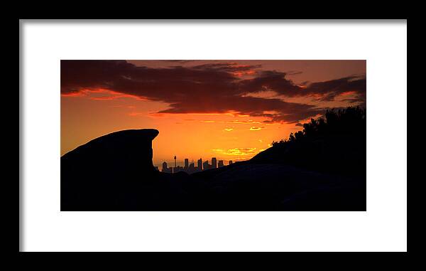 City Framed Print featuring the photograph City in a palm of rock by Miroslava Jurcik