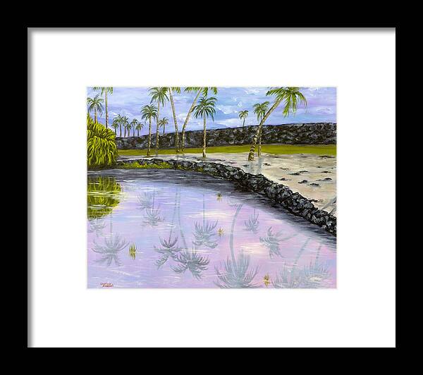 Landscape Framed Print featuring the painting City of Refuge Reflections by Darice Machel McGuire