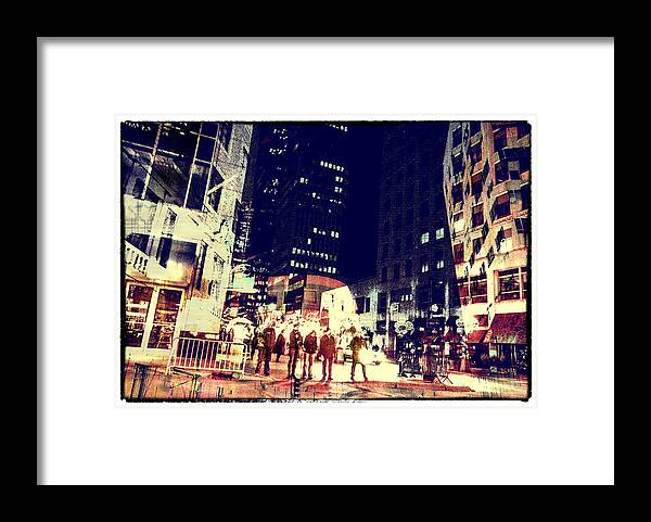 Mpls. At Night Framed Print featuring the digital art City People by Susan Stone
