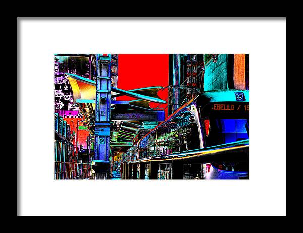 Train Framed Print featuring the photograph City Tansit Pop Art by Phyllis Denton