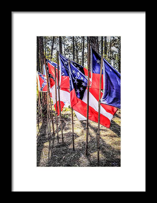 Union Framed Print featuring the photograph Civil War Flags by Chris Smith