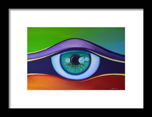 Third Eye Framed Print featuring the painting Divine Protection by Agata Lindquist