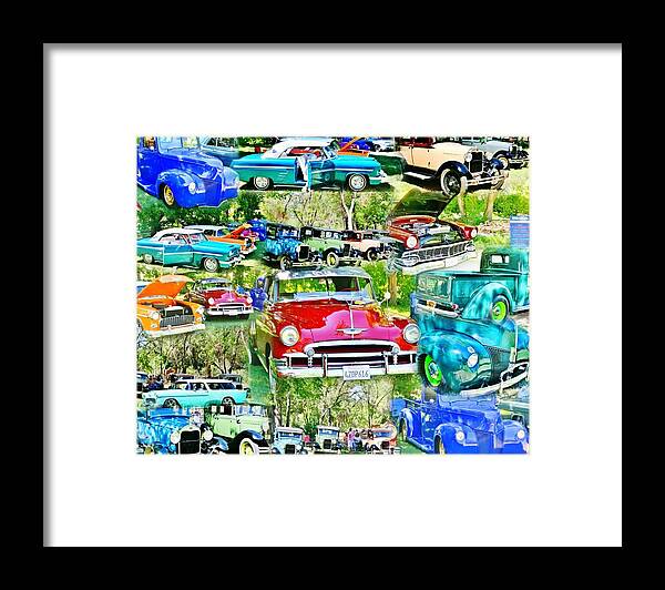 Classics Framed Print featuring the photograph Classic Car Collage by Marilyn Diaz