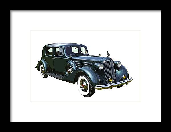Packard Framed Print featuring the photograph Classic Green Packard Luxury Automobile by Keith Webber Jr