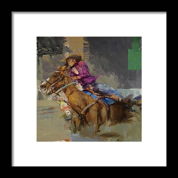 Rodeo Framed Print featuring the painting Classic Rodeo 3b by Maryam Mughal