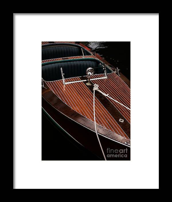 Chris Framed Print featuring the photograph Classic Wooden Power Boat by Edward Fielding