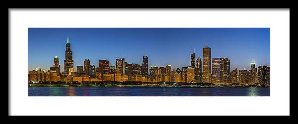 Chicago Skyline Framed Print featuring the photograph Clear Blue Sky by Sebastian Musial