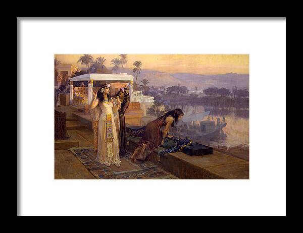 Frederick Arthur Bridgman Framed Print featuring the painting Cleopatra on the Terraces of Philae by Frederick Arthur Bridgman
