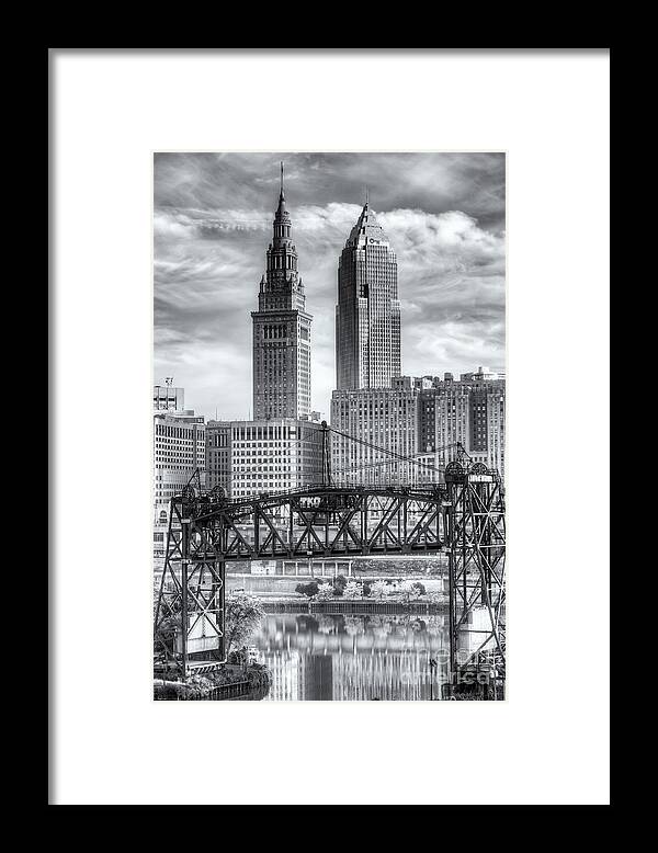 Clarence Holmes Framed Print featuring the photograph Cleveland Skyline and the Flats II by Clarence Holmes