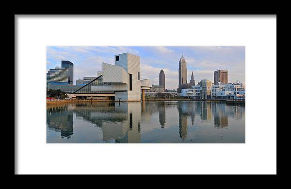 Cleveland Framed Print featuring the photograph Cleveland Waterfront Daytime Panorama by Clint Buhler