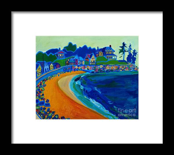 Beach Framed Print featuring the painting Cliff House near Hampton Beach NH by Debra Bretton Robinson