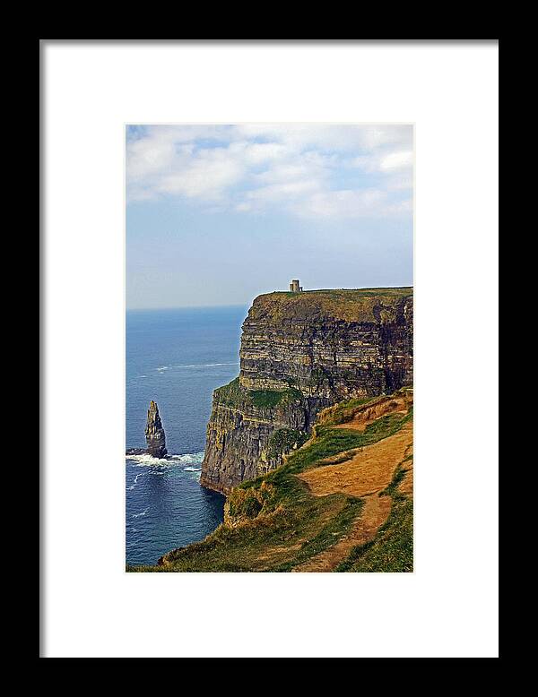 Ireland Framed Print featuring the photograph Cliffside Steeple by Jennifer Robin