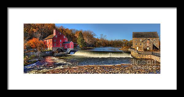 Countryside Framed Print featuring the photograph Clinton Red Mill House Panoramic by Lee Dos Santos