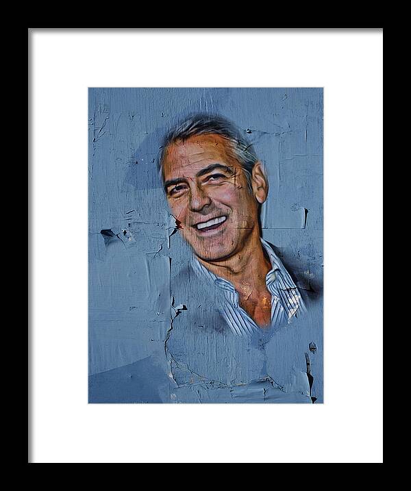 George Framed Print featuring the digital art Clooney on Board by Yury Malkov