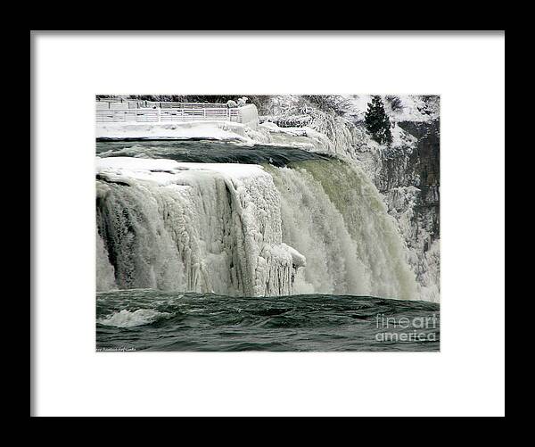 Niagara Falls Framed Print featuring the photograph Closeup of Icy Niagara Falls by Rose Santuci-Sofranko