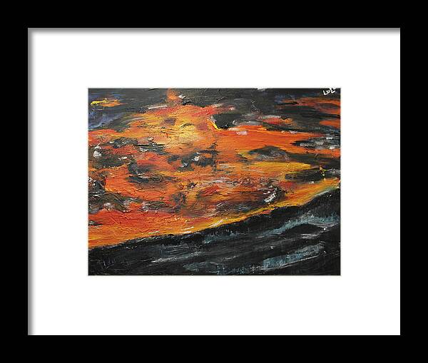 Mountains Framed Print featuring the painting Closure by Lucy Matta
