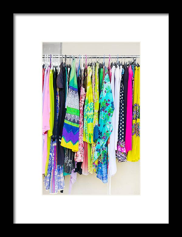 Abstract Framed Print featuring the photograph Clothes rack by Tom Gowanlock
