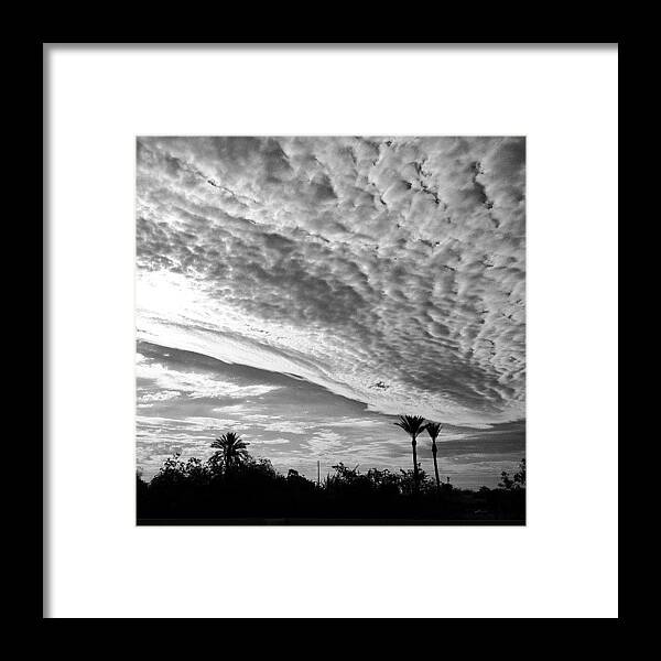 Instaclouds Framed Print featuring the photograph #cloudporn #clouds #sky #blackandwhite by Bradley Luna