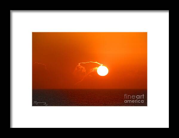Sunset Framed Print featuring the photograph Lassoing the Setting Sun by Mariarosa Rockefeller