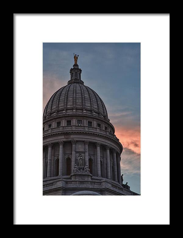 Clouds Framed Print featuring the photograph Clouds Over Democracy by Sebastian Musial