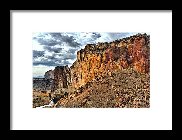 Smith Rock Framed Print featuring the photograph Clouds Over Smith Rock by Adam Jewell