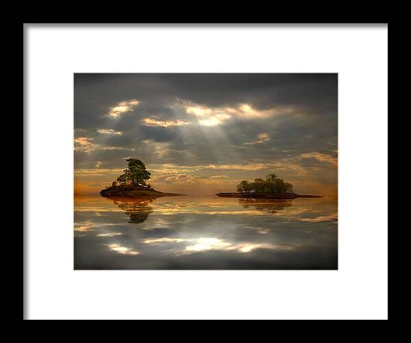 Dreamy Landscape Framed Print featuring the digital art Cloudy afternoon by Lilia D