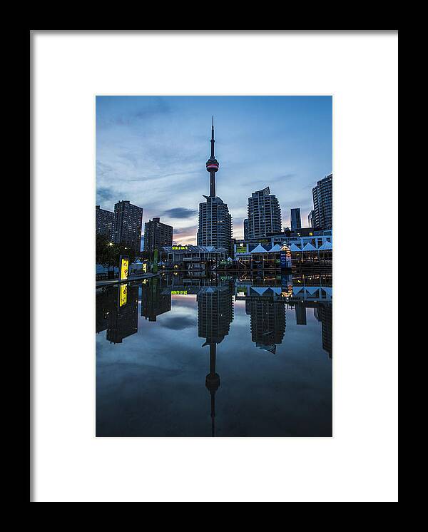 Toronto Framed Print featuring the photograph CN Tower at Blue Hour by John McGraw