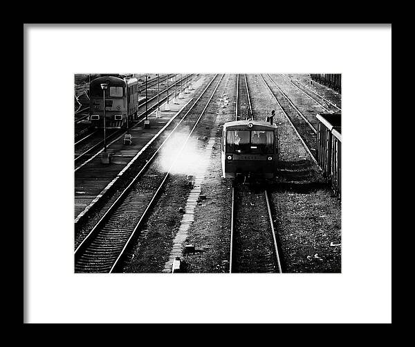 Trainstation Framed Print featuring the photograph Cncfr by Julien Oncete
