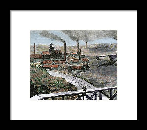 1884 Framed Print featuring the photograph Coal Mining Herscheuse Mining Quaregnon by Prisma Archivo