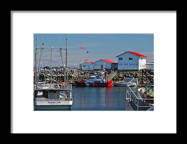 Red Framed Print featuring the photograph Coast Guard @ French Creek by Ron Ritchey