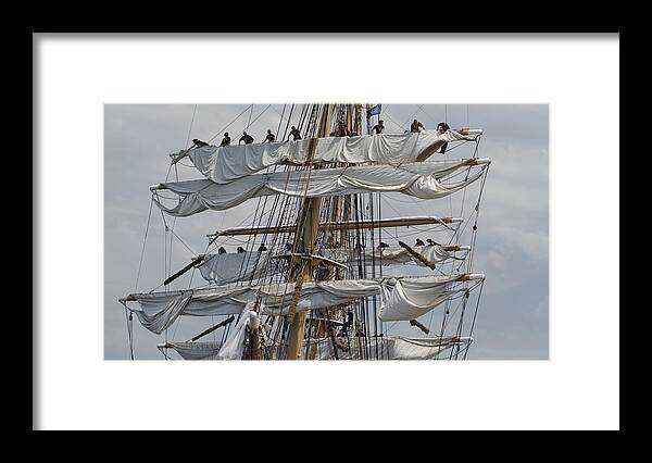 Uscg Framed Print featuring the photograph Coast Guard Cutter Eagle OpSail 2012 by Marianne Campolongo