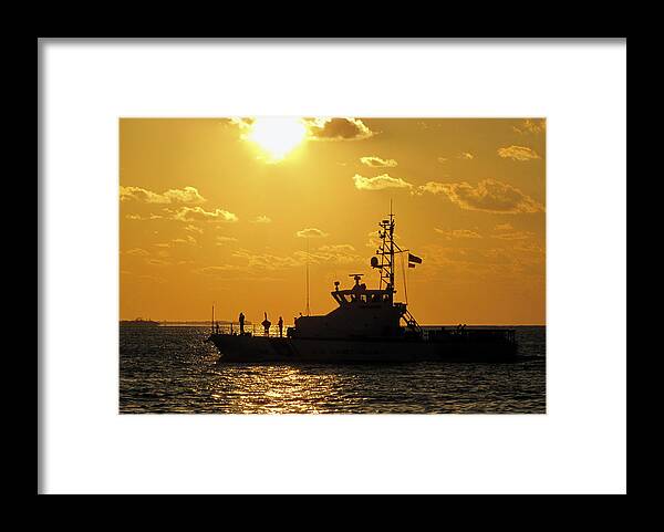 Sky Framed Print featuring the photograph Coast Guard in Paradise - Key West by Bob Slitzan