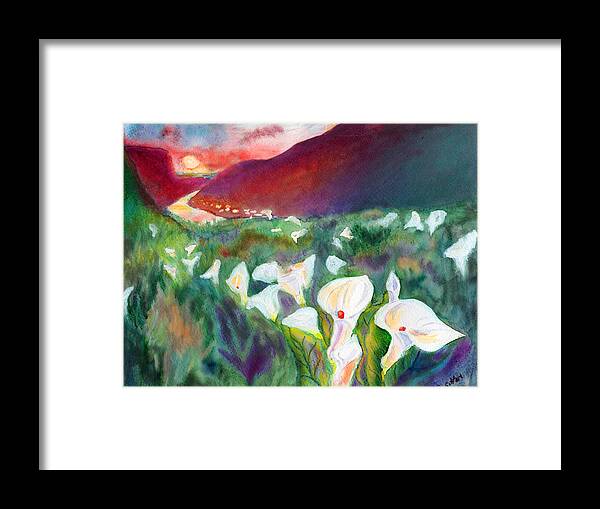C Sitton Paintings Framed Print featuring the pastel Coastal Callas by C Sitton