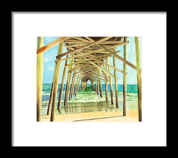 Ocean Framed Print featuring the painting Coastal Cathedral by Jill Ciccone Pike