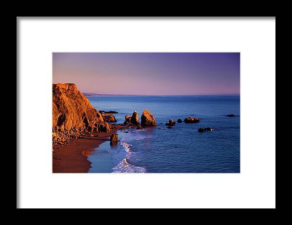 Extreme Terrain Framed Print featuring the photograph Coastal Sunset by Abishome