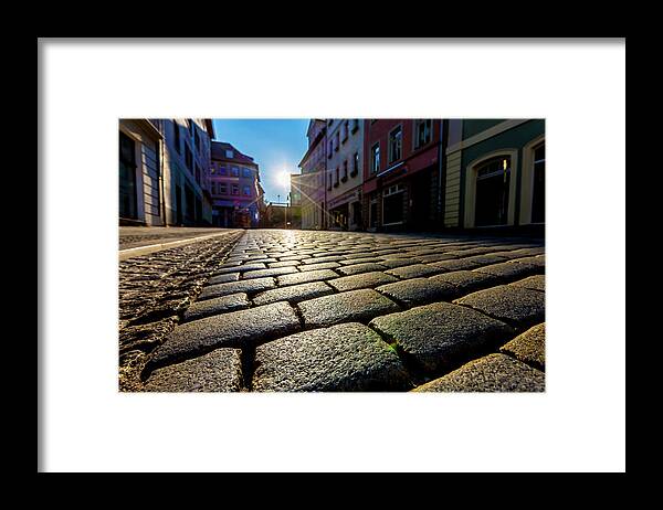 Nobody Framed Print featuring the photograph Cobbled Street And Sunlight by Wladimir Bulgar