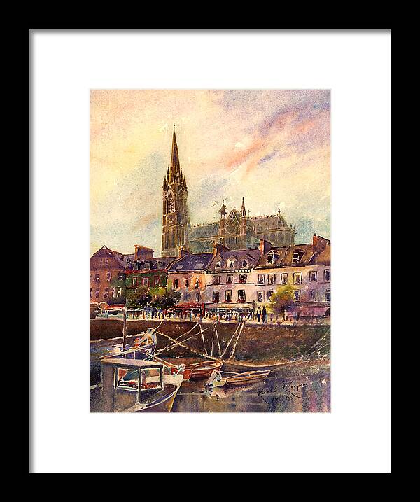 Thompson Framed Print featuring the painting Cobh Golden Hour County Cork Ireland by Keith Thompson