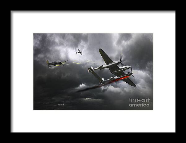 P38 Lightning Framed Print featuring the digital art Cobra Strike by Airpower Art