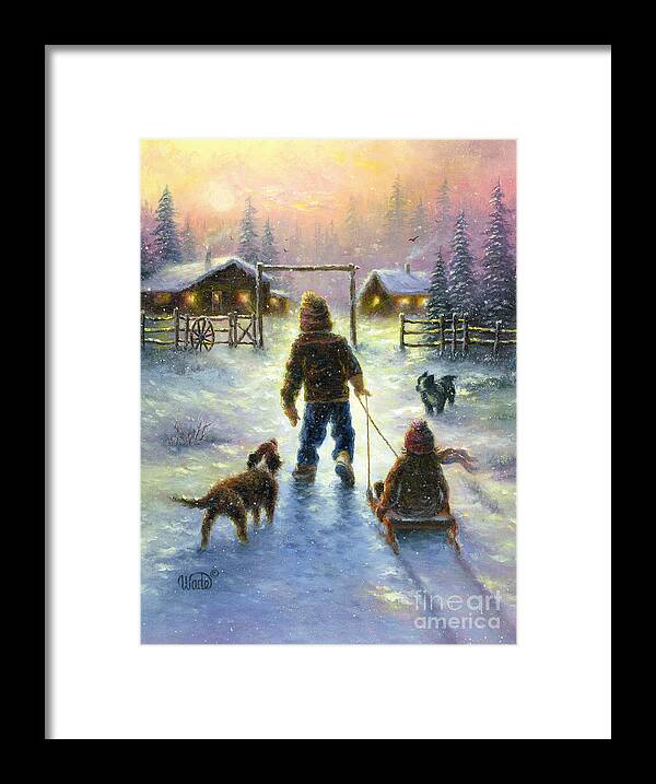 Snow Framed Print featuring the painting Cocoa Time by Vickie Wade
