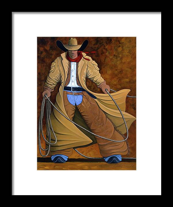 Contemporary Western Framed Print featuring the painting Cody by Lance Headlee