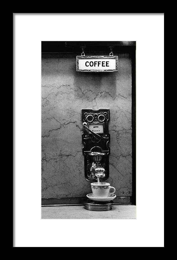 Vending Framed Print featuring the photograph Coffee Machine by Rollie McKenna
