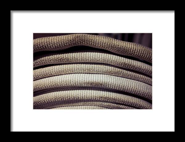 Fireman Framed Print featuring the photograph Coiled Fire Hose Profile by Chris Bordeleau