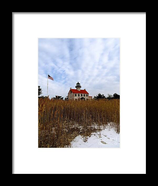 East Point Lighthouse Framed Print featuring the photograph Cold Day At East Point by Nancy Patterson