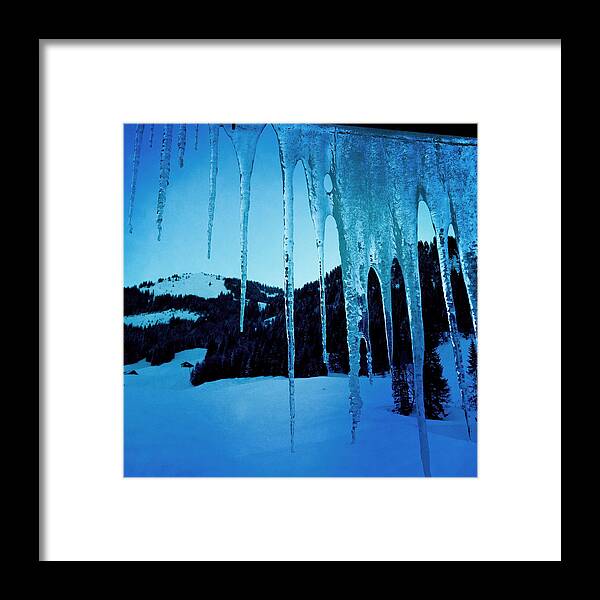 Icicles Framed Print featuring the photograph Cold outside - icicles in winter by Matthias Hauser