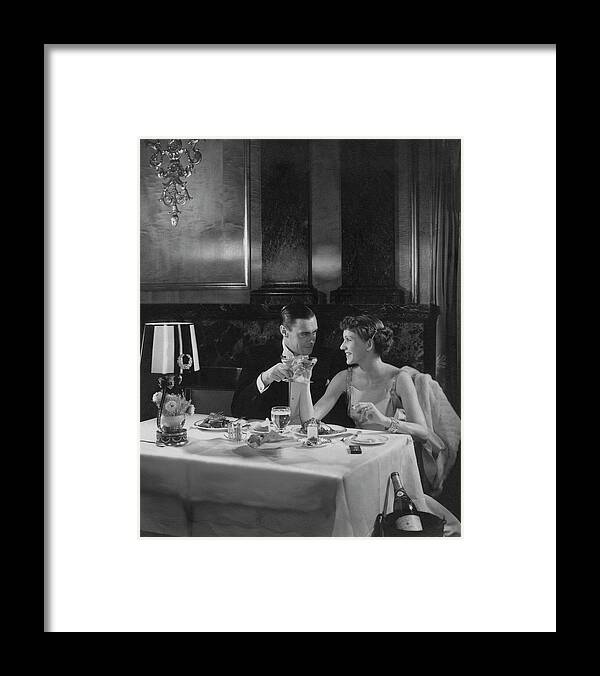 Empire Ball Room Framed Print featuring the photograph Colin Clive And Rose Hobart At Waldorf by Edward Steichen