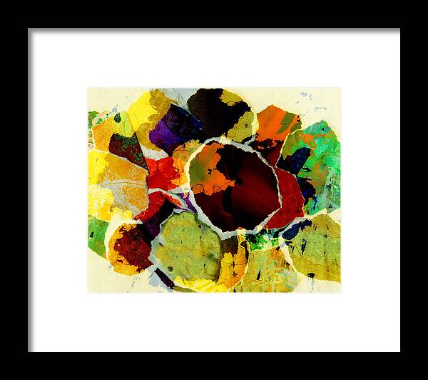 Abstract Framed Print featuring the digital art Collage Art Torn Paper by Ann Powell
