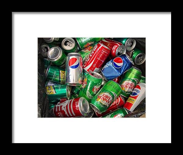 Cans Framed Print featuring the photograph Collection of cans 02 by Andy Lawless