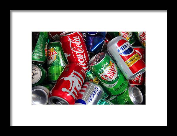 Cans Framed Print featuring the photograph Collection of cans 04 by Andy Lawless